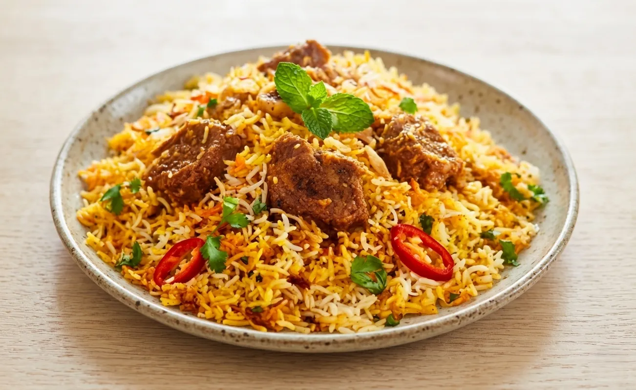 Lamb Biryani at Virsa Sweets & Restaurant in Beaumont, AB